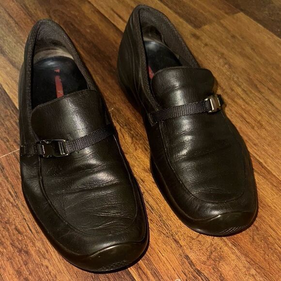 Prada Men's Black Leather Loafers - Picture 4 of 14